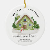 Ons eerste kerst in New House keramische versierin Keramisch Ornament (Voorkant)