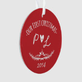 Ons eerste kerst Initiaal Ornament (voorkant)