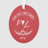 Ons eerste kerst Initiaal Ornament (voorkant)