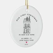 Ons eerste kerst nieuwe startpunt keramisch ornament (Rechts)