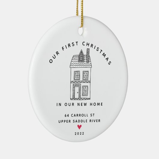 Ons eerste kerst nieuwe startpunt keramisch ornament (Rechts)