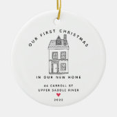 Ons eerste kerst nieuwe startpunt keramisch ornament (Voorkant)