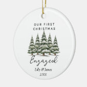 Ons eerste kerst verloofde gepersonaliseerde paar keramisch ornament (Links)