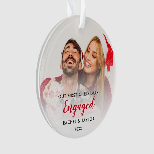 Ons eerste kerst verloofde paar Ornament (voorkant)