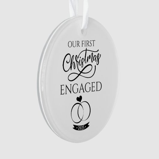 Ons Eerste Kerst Verloving 2025 Verloving Ornament (voorkant)