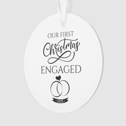 Ons Eerste Kerst Verloving 2025 Verloving Ornament (voorkant)
