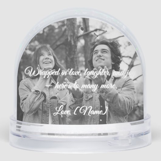 Ons eerste kerst Wereldbol voor een paar Sneeuwbol (Achterkant)