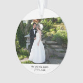 Ons eerste kerstbruiloft Foto Elegant Script Ornament (voorkant)