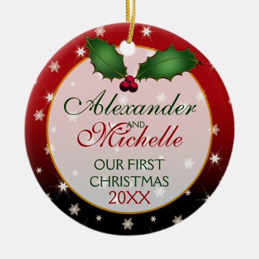 Ons eerste kerstbruiloft Ornament (Voorkant)