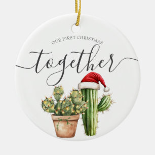Ons eerste kerstcadeau samen met een cactus keramisch ornament
