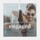 Ons eerste kerstcadeautje Glass Photo Ornament (Voorkant)