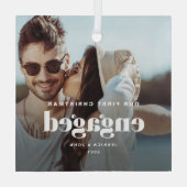 Ons eerste kerstcadeautje Glass Photo Ornament (Achterkant)