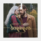 Ons eerste kerstcadeautje Glass Photo Ornament (Achterkant)