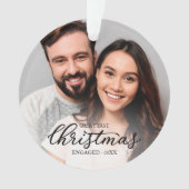 Ons eerste kerstcadeautje met Elegant Black Script Ornament (voorkant)