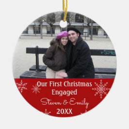 Ons eerste kerstcadeautje met Snowflake Photo Orna Keramisch Ornament