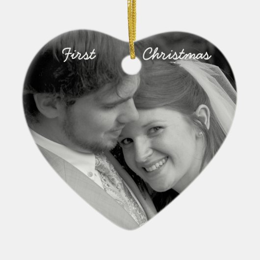 Ons eerste kerstcadeautje Ornament met foto's van  (Voorkant)