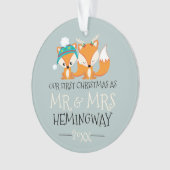Ons eerste kerstcadeautje Red Fox op maat Ornament (voorkant)