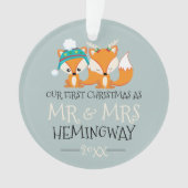 Ons eerste kerstcadeautje Red Fox op maat Ornament (voorkant)