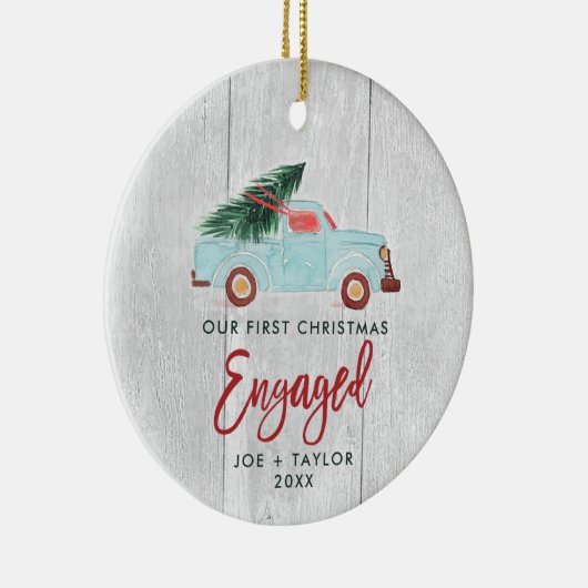 Ons eerste kerstcadeautje speciaal ontworpen Boerd Keramisch Ornament (Rechts)