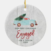 Ons eerste kerstcadeautje speciaal ontworpen Boerd Keramisch Ornament (Achterkant)