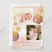 Ons eerste kerstfeest 3 Fotovakantie Ornament gebo Aankondiging (Achterkant)