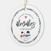 Ons eerste kerstfeest als de heer en mevrouw Ceram Keramisch Ornament (Links)