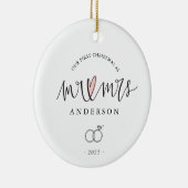 Ons eerste kerstfeest als de heer en mevrouw Ceram Keramisch Ornament (Rechts)