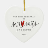 Ons eerste kerstfeest als de heer en mevrouw Ceram Keramisch Ornament (Voorkant)