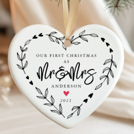 Ons eerste kerstfeest als de heer en mevrouw Ceram Keramisch Ornament