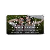 Ons eerste kerstfeest als de heer en mevrouw Foto. Etiket (Voorkant)