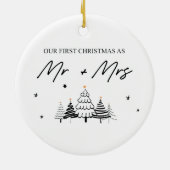 Ons eerste kerstfeest als de heer en mevrouw Ornam Keramisch Ornament (Achterkant)
