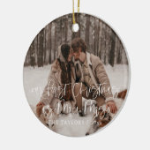 Ons eerste kerstfeest als de heer en mevrouw Ornam Keramisch Ornament (Links)