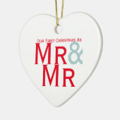 Ons eerste kerstfeest als de heren Gay en Gay Keramisch Ornament (Links)