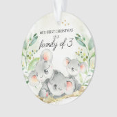 Ons eerste kerstfeest als familie van 3 Koala-Beer Ornament (voorkant)