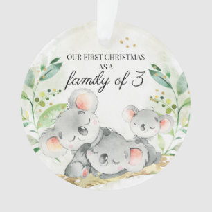 Ons eerste kerstfeest als familie van 3 Koala-Beer Ornament