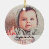 Ons eerste kerstfeest als grootouders 2 Fotoscript Keramisch Ornament (Voorkant)