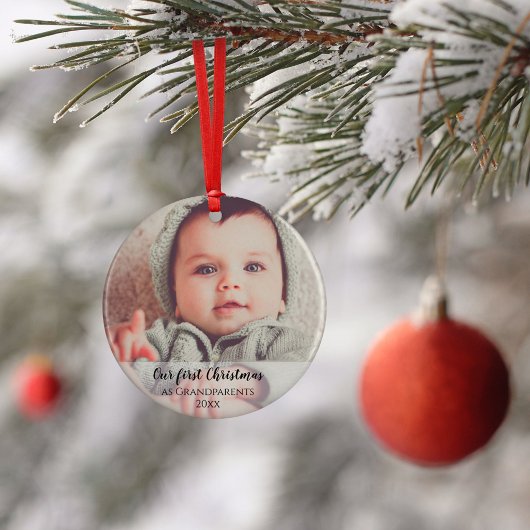Ons eerste kerstfeest als grootouders 2 Fotoscript Keramisch Ornament