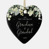 Ons eerste kerstfeest als grootouders Foto Hart Keramisch Ornament (Rechts)