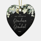 Ons eerste kerstfeest als grootouders Foto Hart Keramisch Ornament (Links)