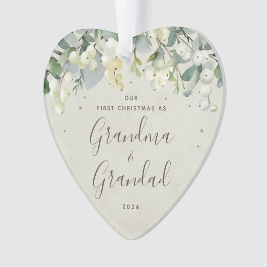 Ons eerste kerstfeest als grootouders Foto Hart Ornament (voorkant)