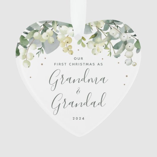 Ons eerste kerstfeest als grootouders Foto Hart Ornament (voorkant)