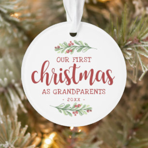 Ons eerste kerstfeest als grootouders groen ornament