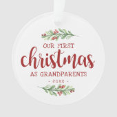 Ons eerste kerstfeest als grootouders groen ornament (voorkant)