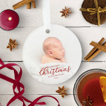 Ons eerste kerstfeest als grootouders rood script ornament<br><div class="desc">Ons eerste kerstfeest als Grootouders Rood Manuscript Ornament</div>