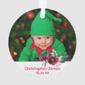 Ons eerste kerstfeest als grootouders Roos Wreate Ornament (achterkant)