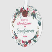 Ons eerste kerstfeest als grootouders Roos Wreate Ornament (voorkant)