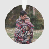 Ons eerste kerstfeest als grootouders White Script Ornament (voorkant)