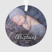 Ons eerste kerstfeest als grootouders White Script Ornament (achterkant)