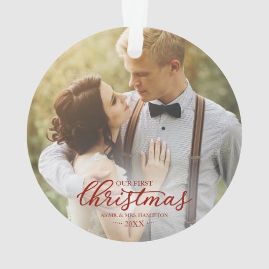 Ons eerste kerstfeest als Mr. en Mrs. 2020. Ornament (achterkant)