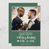Ons eerste kerstfeest als Mr. & Mr. Feestdagenkaart (Voorkant / Achterkant)